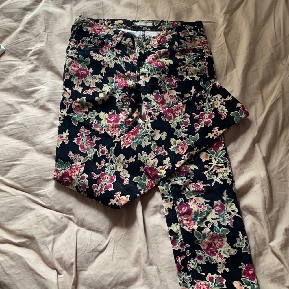 Free People Printed Corduroy Pants